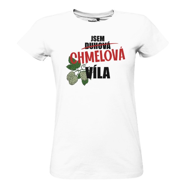Tričko s potiskem Chmelová víla na dámském triku